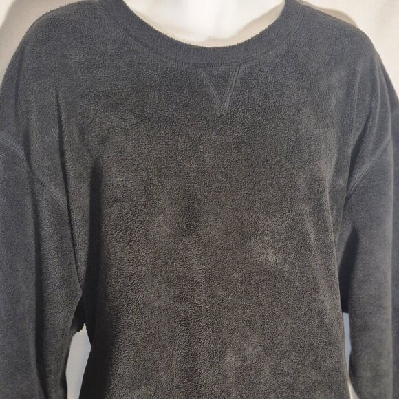 BASIC EDITIONS fleece sweatshirt black in size 2-XL - Picture 2 of 9